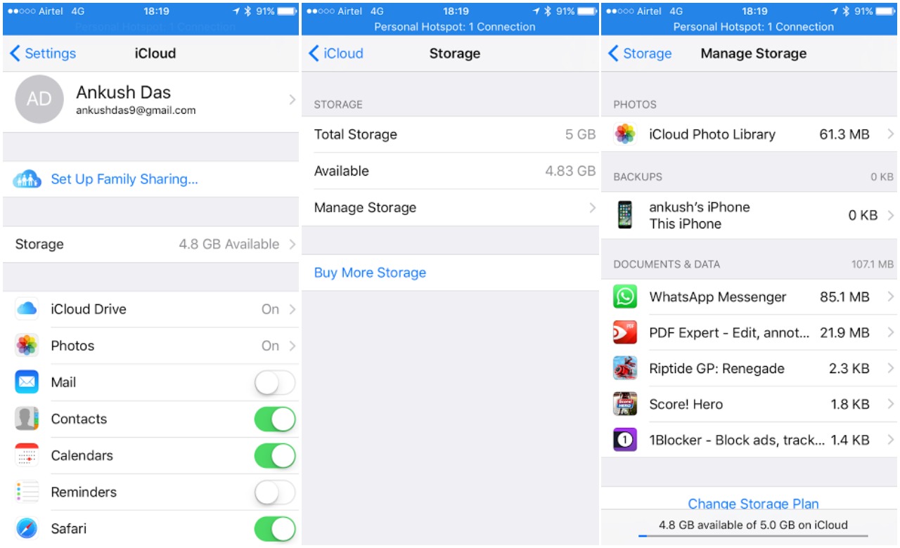 manage icloud storage - how to backup iPhone to iCloud