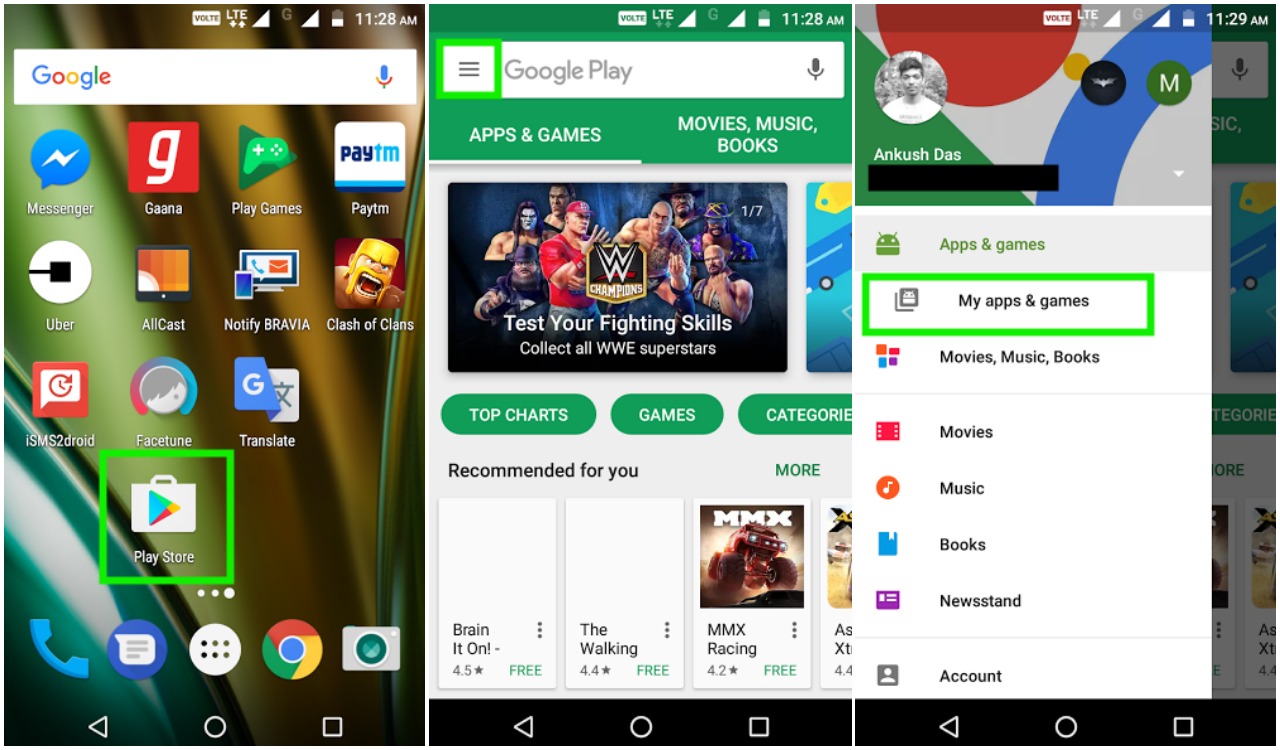 update apps on play store