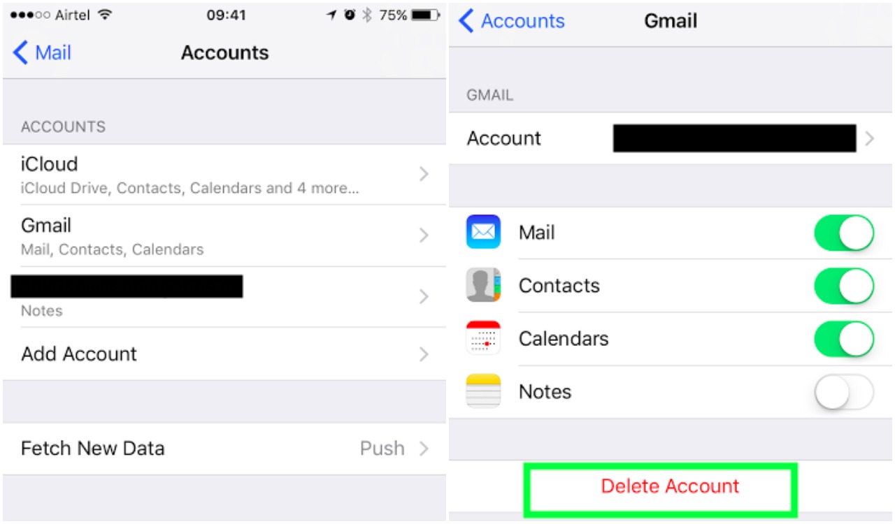 iphone remove minbox email