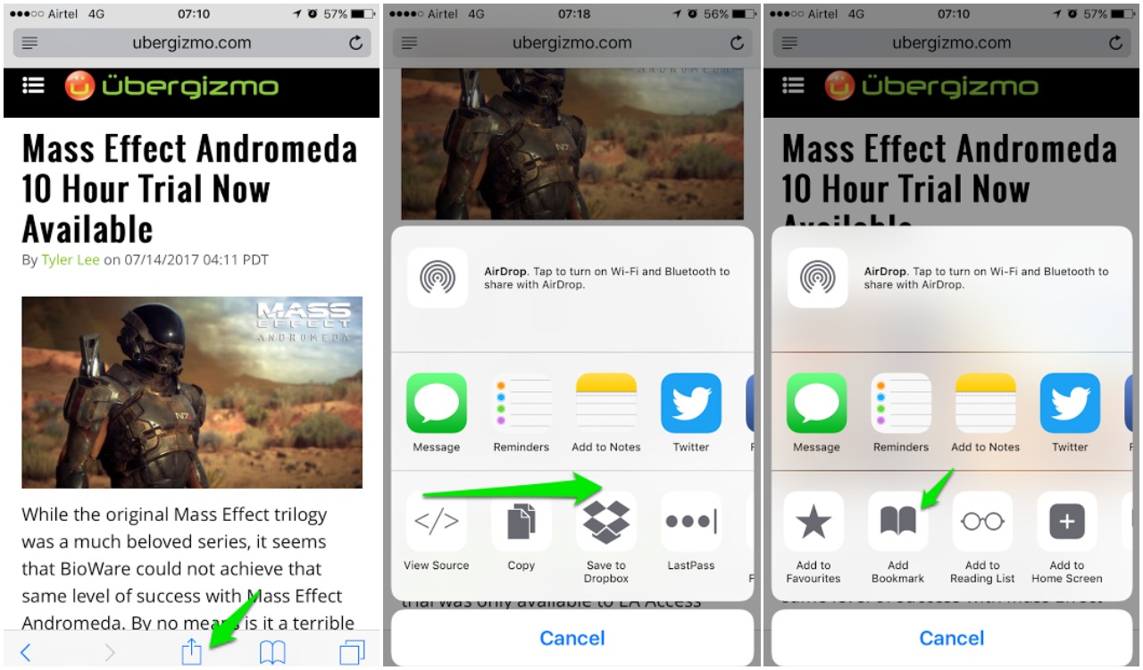 how to bookmark on iPhone