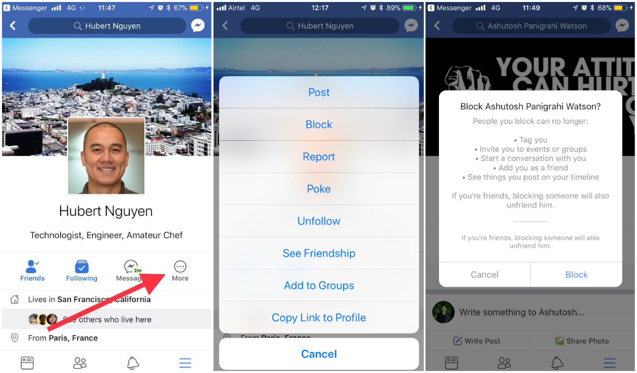 block on facebook