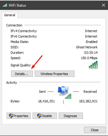 finding network mac address windows 10