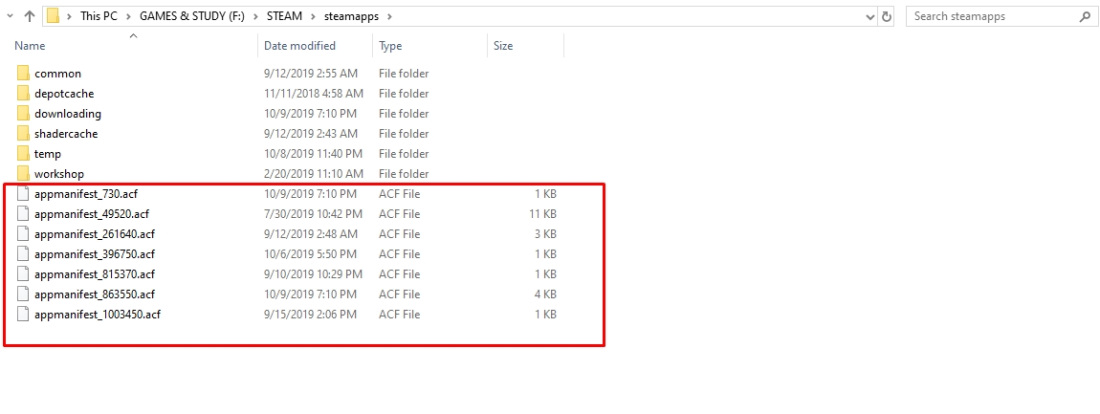Steam ACF файлы